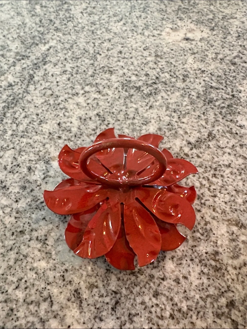 Pier 1 Red and Yellow Floral Metal Napkin Rings - Set of 7